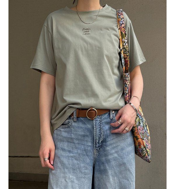 Lbc with Life「ミニロゴ刺繍Tシャツ」|Tシャツ・カットソー|グリーン