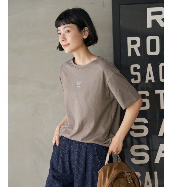 Lbc with Life「ミニロゴ刺繍Tシャツ」|Tシャツ・カットソー|コーヒー