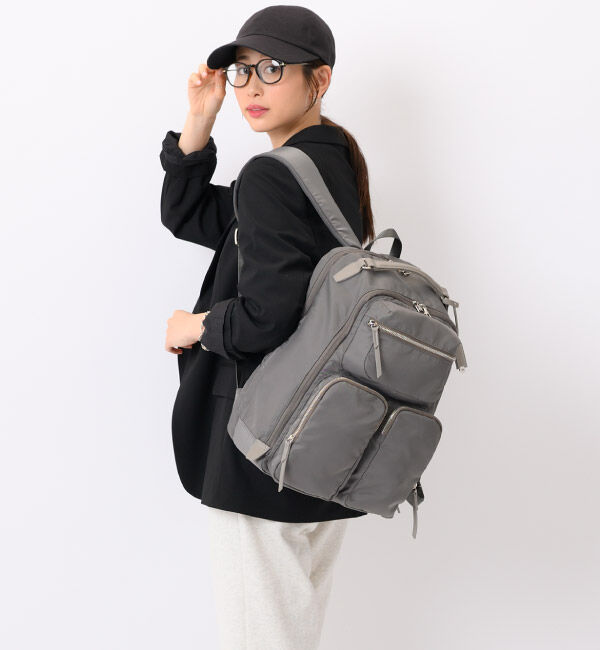 W&.Day/Night「W&.Day/Night ミュッケ オーガナイズドリュック A4サイズ 14.0インチPC収納 大容量 15576」|リュック|グレー