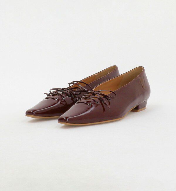 UNITED ARROWS「エナメル レースアップ フラットシューズ」|パンプス|