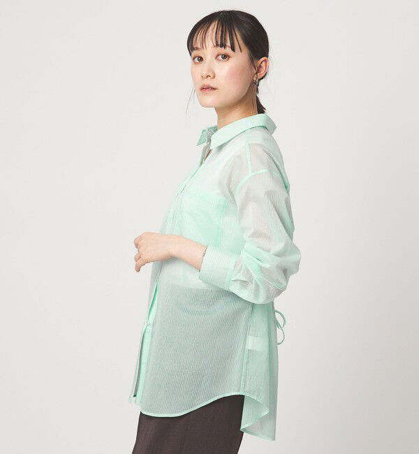 UNITED ARROWS green label relaxing「シアー ストライプ シャツ」|シャツ・ブラウス|