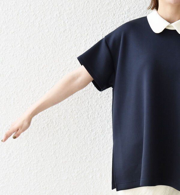SHIPS any「《追加予約》SHIPS any:〈洗濯機可能〉バイカラー ショートスリーブ プルオーバー」|Tシャツ・カットソー|