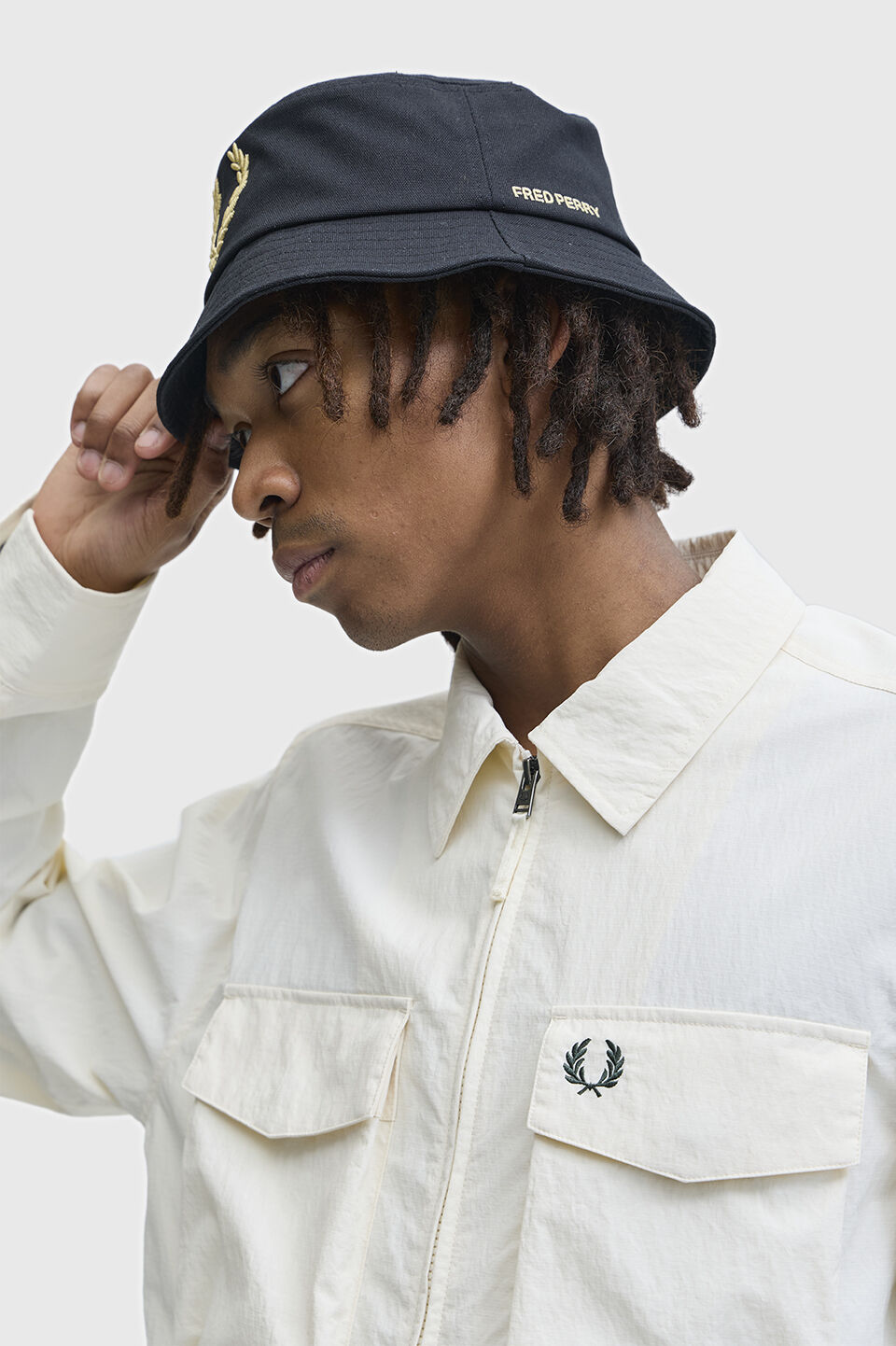 FRED PERRY 「Bold Branding Canvas Bucket Hat／ボールドロゴキャンバスバケットハット」|ハット|