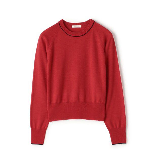MACPHEE「プレーンウール クルーネックプルオーバー」|ニット・セーター|36 レッド系