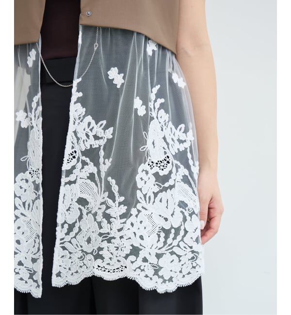 IENA LA BOUCLE「IENA LA BOUCLE チュールレースノースリーブベスト」|ベスト・ジレ|