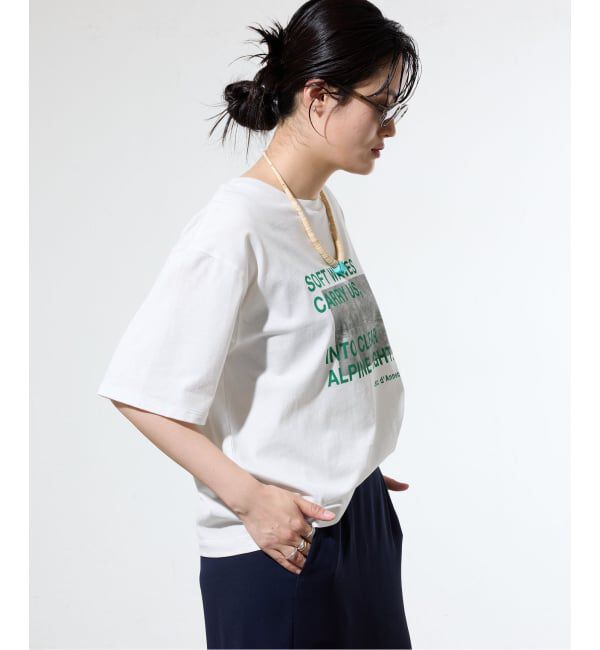IENA「《WEB限定/追加予約》コットンフォトプリント ロゴTシャツ」|Tシャツ・カットソー|