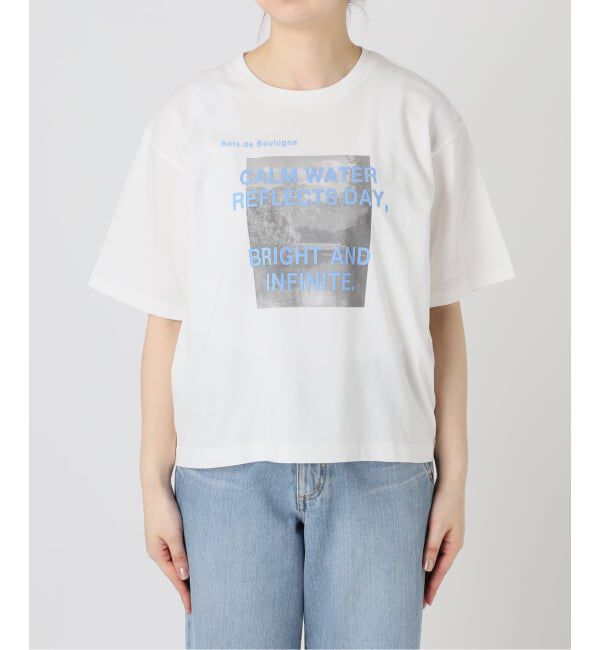 IENA「《WEB限定/追加予約》コットンフォトプリント ロゴTシャツ」|Tシャツ・カットソー|