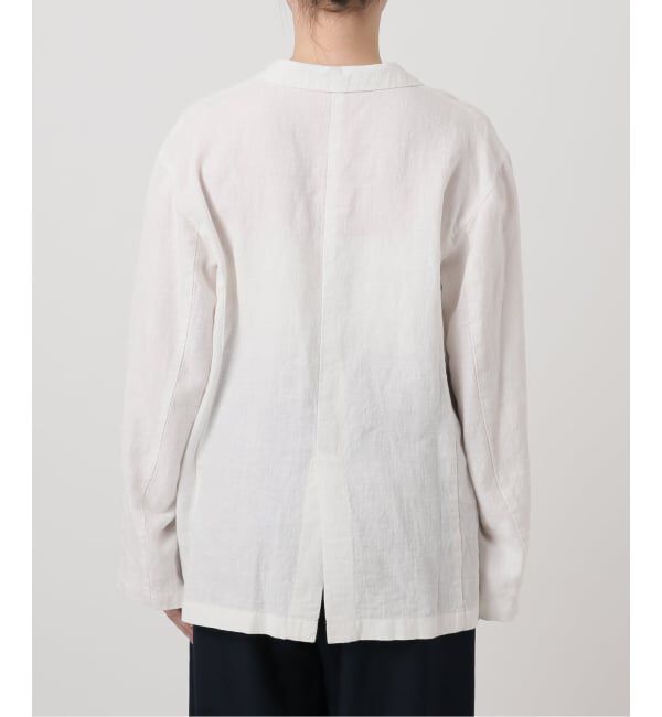  「【洗える】ウォッシャブルリネン混ジャケット」|テーラードジャケット|