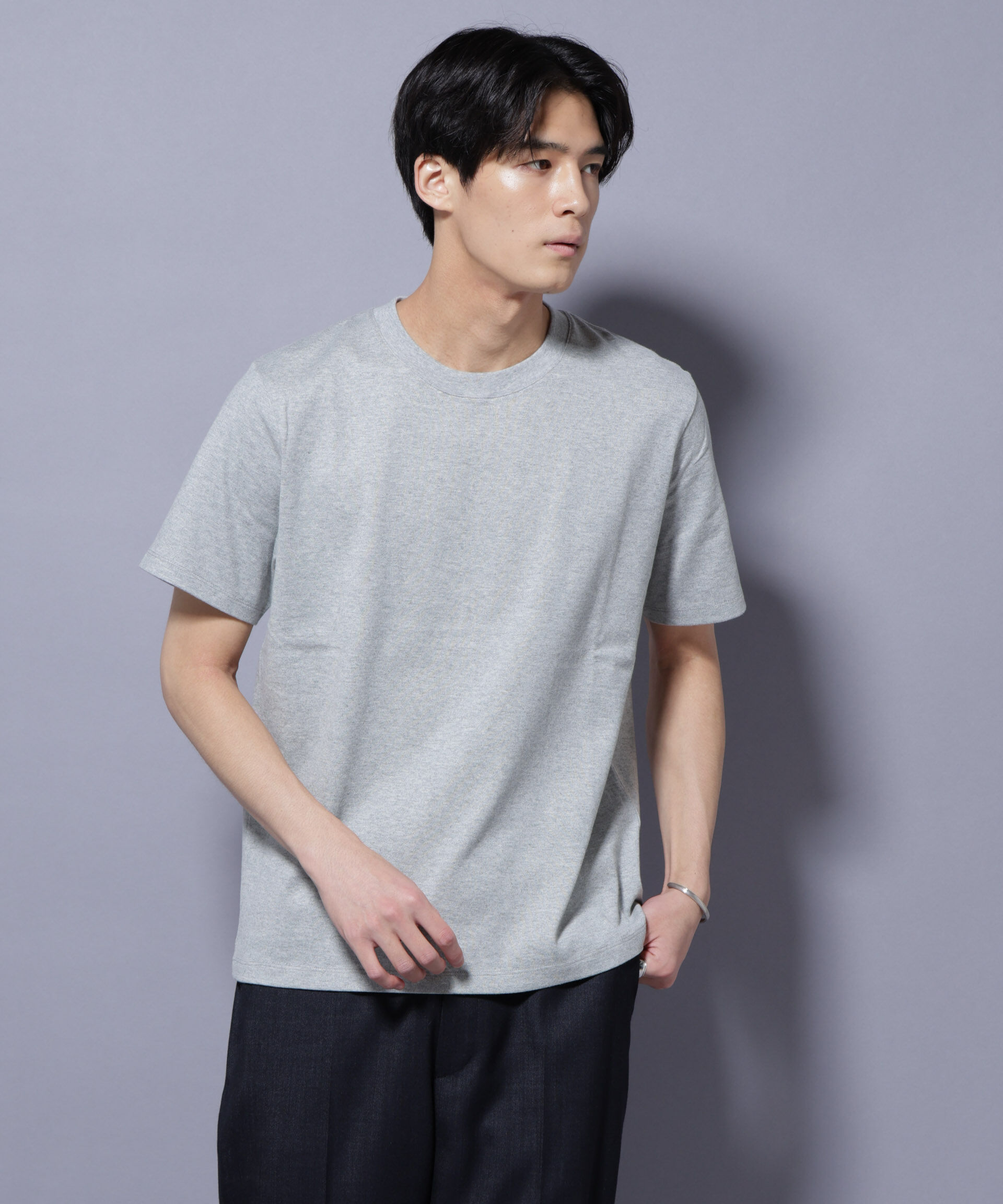 nano･universe「Anti Soaked(R) 汗染み防止 クルーネック レギュラーシルエットTシャツ」|Tシャツ・カットソー|トップグレー4