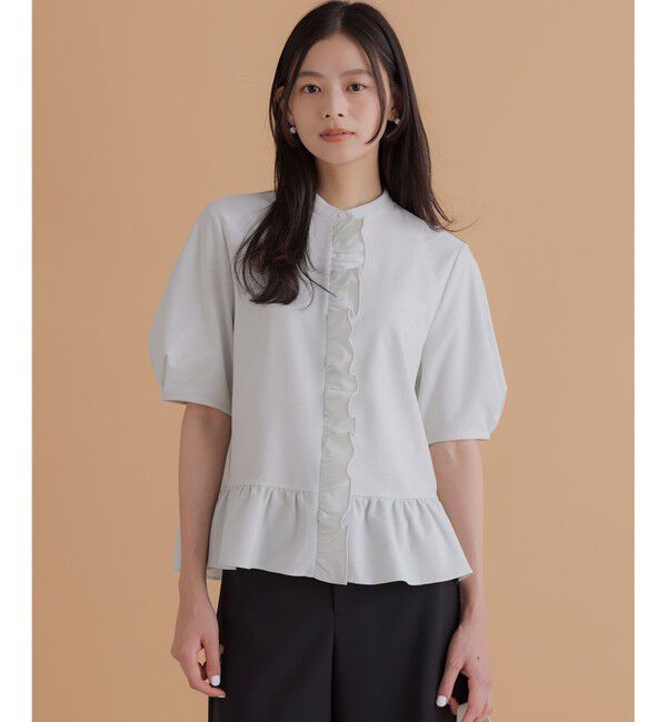 組曲「ツイルジャージーフリル 半袖カットソー」|Tシャツ・カットソー|