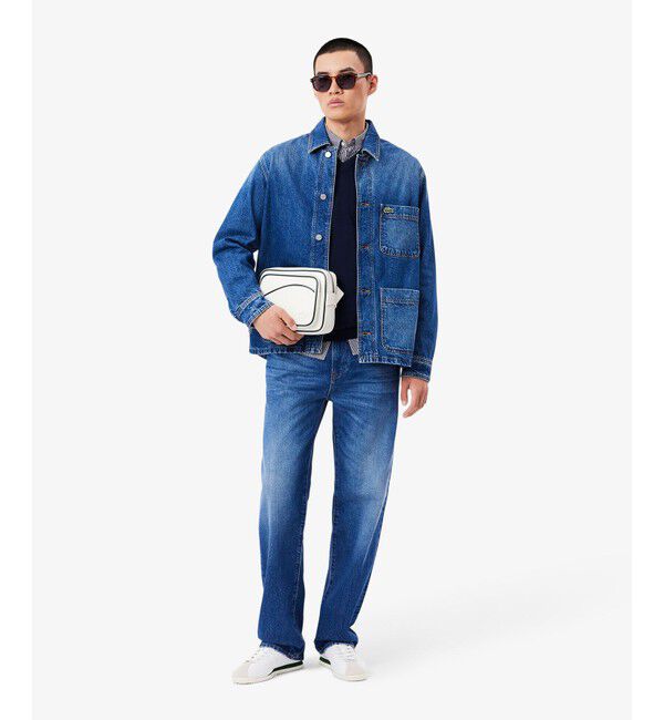 LACOSTE「オーガニックコットン ベーシック ルーズフィット ストレートデニムパンツ」|デニム|