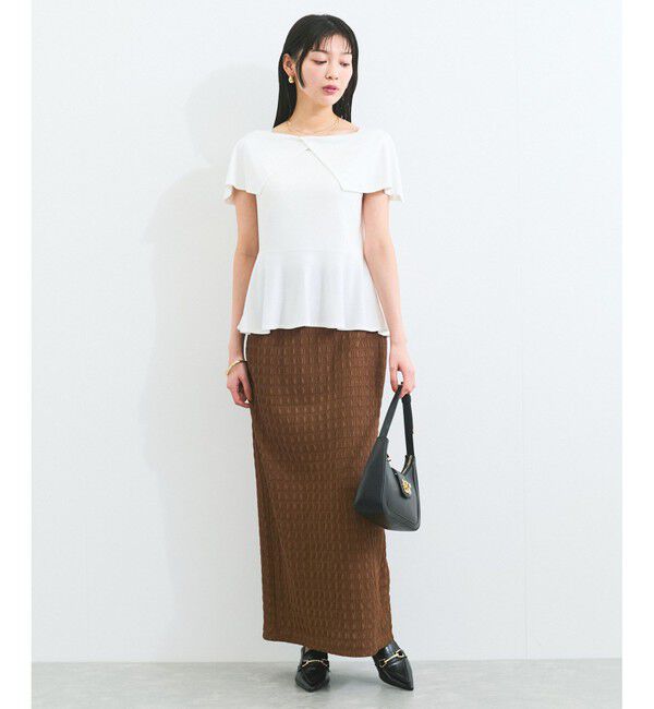 VIS「【WEB限定】ビッグカラーペプラムカットソー」|Tシャツ・カットソー|