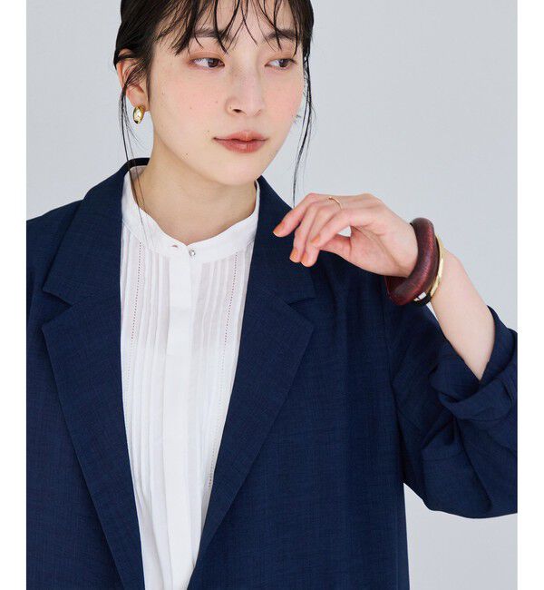VIS「【夏トク価格】気流染めピコピンタック半袖ブラウス/接触冷感」|シャツ・ブラウス|