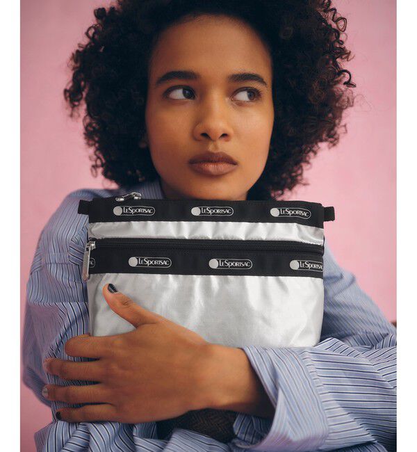 ADAM ET ROPE'「【LeSportsac for ADAM ET ROPE'】COSMETIC CLUTCH (SHINE/SOLID)」|ポーチ|シルバー(93)