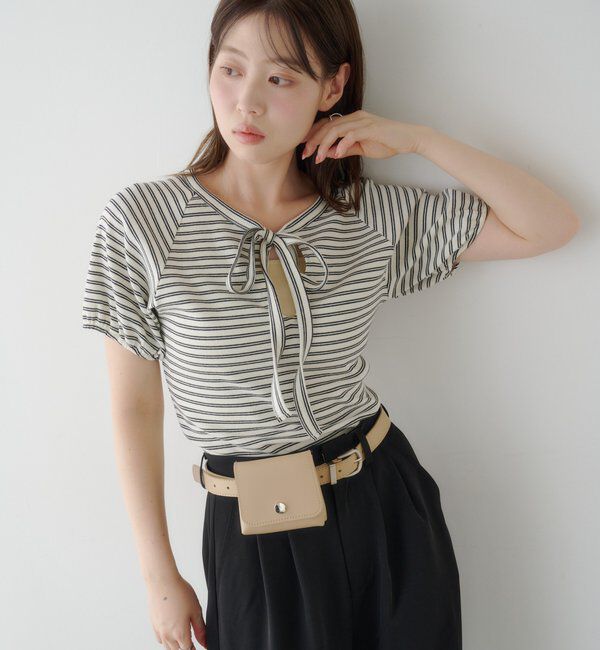  「ボウタイボーダーtee」|Tシャツ・カットソー|