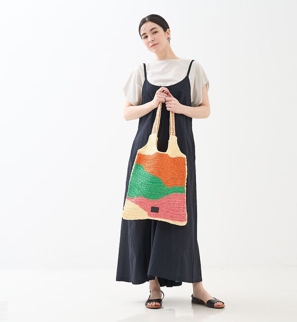 collex「【Swaraj /スワラージ】手編み ゼブラ ラフィアトートバッグ」|トートバッグ|