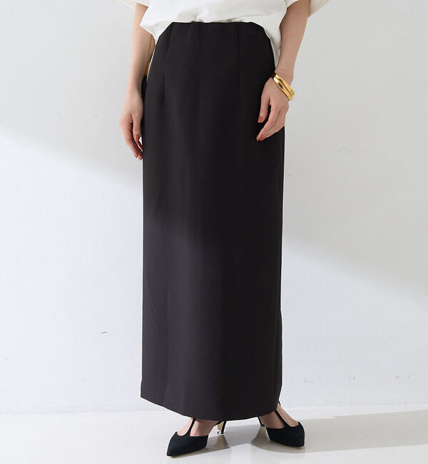 Rouge vif「【セットアップ対応】【3サイズ展開】ストレッチダブルクロスタイトスリットスカート」|スカート|ブラック