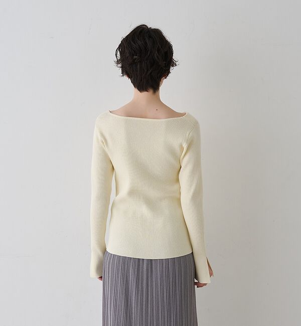 Rouge vif「【一部店舗限定】ドレープスリットスリーブリブニット」|ニット・セーター|
