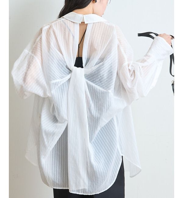 Rouge vif「【定番人気】【ロングセラー】バックツイストシャツ」|シャツ・ブラウス|ホワイト系その他1