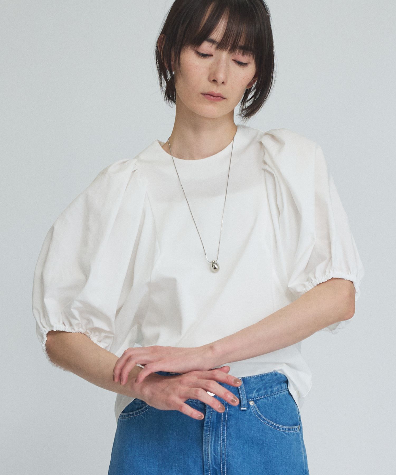 qualite「タフタスリーブプルオーバー」|Tシャツ・カットソー|オフホワイト