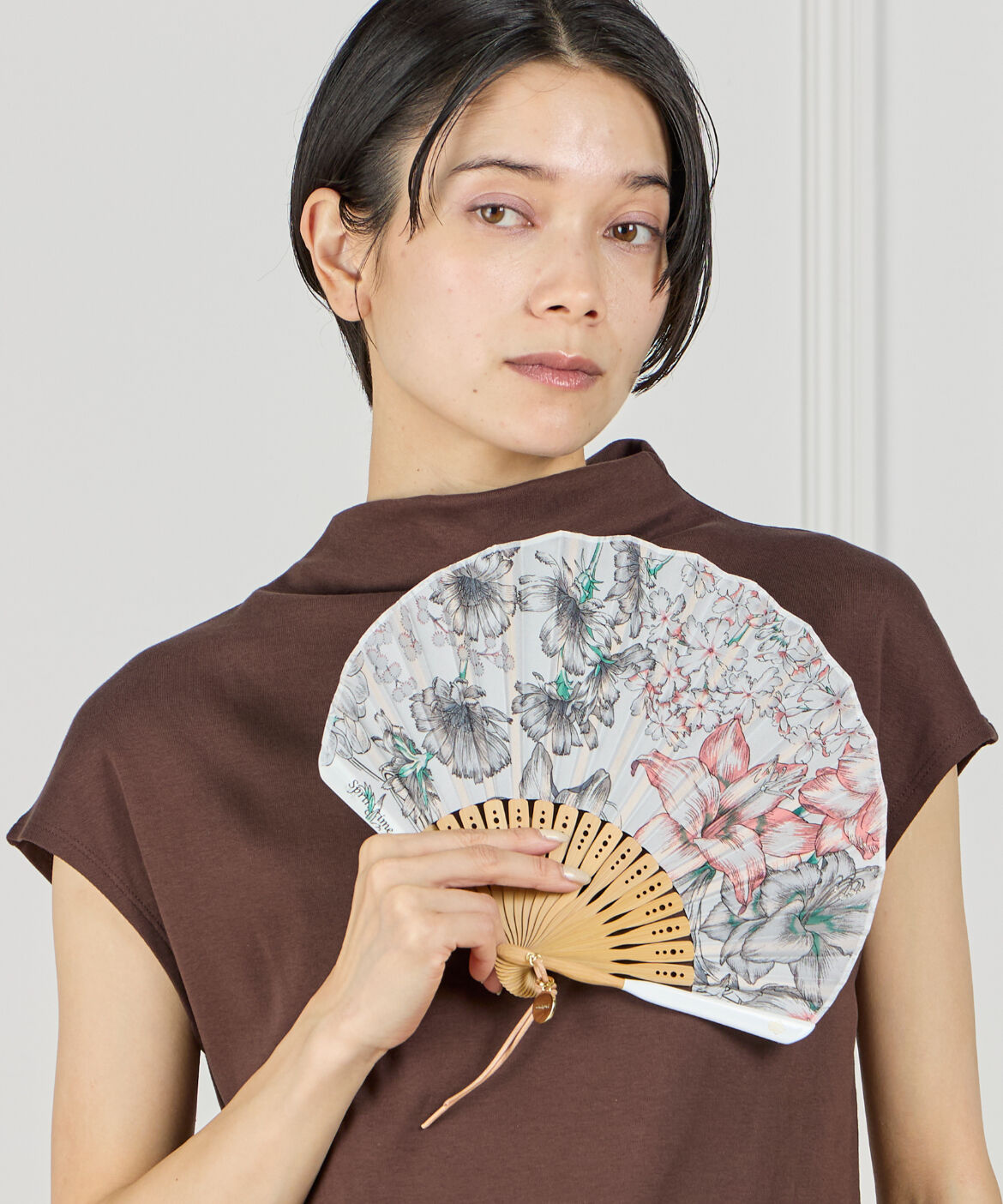 FAVORITE SUKINAMONO「スカーフ柄シルク扇子 スプリングスプリング《manipuri》」|その他|グレー1
