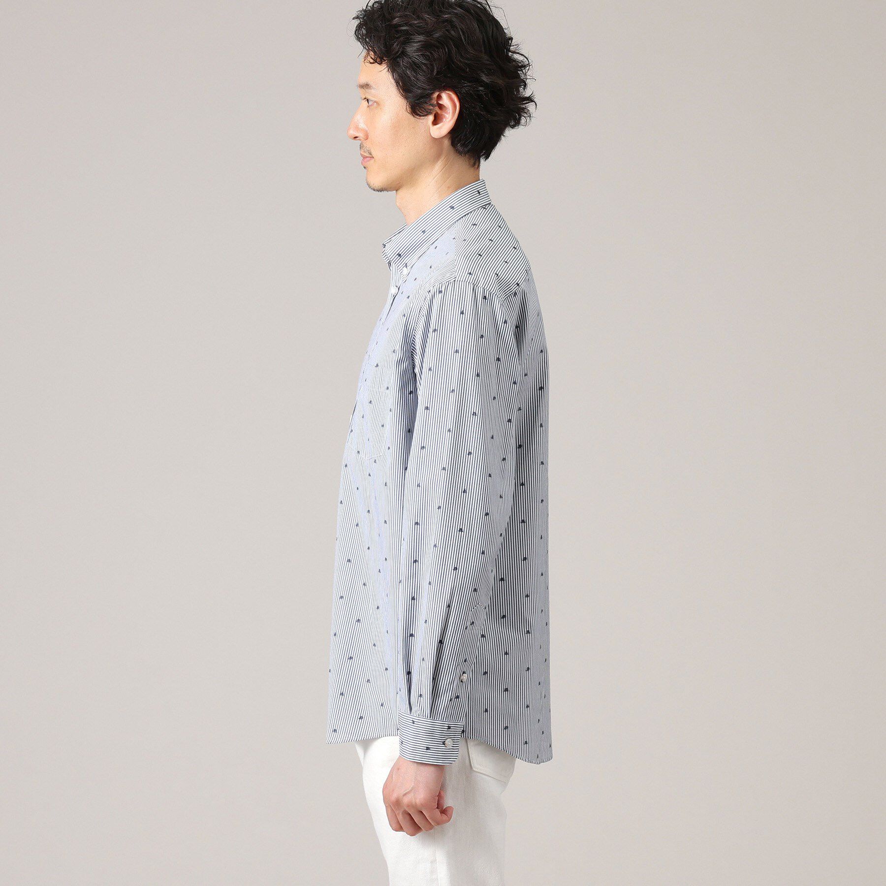 TAKEO KIKUCHI「ハットモチーフ ジャカード ストライプ シャツ」|シャツ・ブラウス|