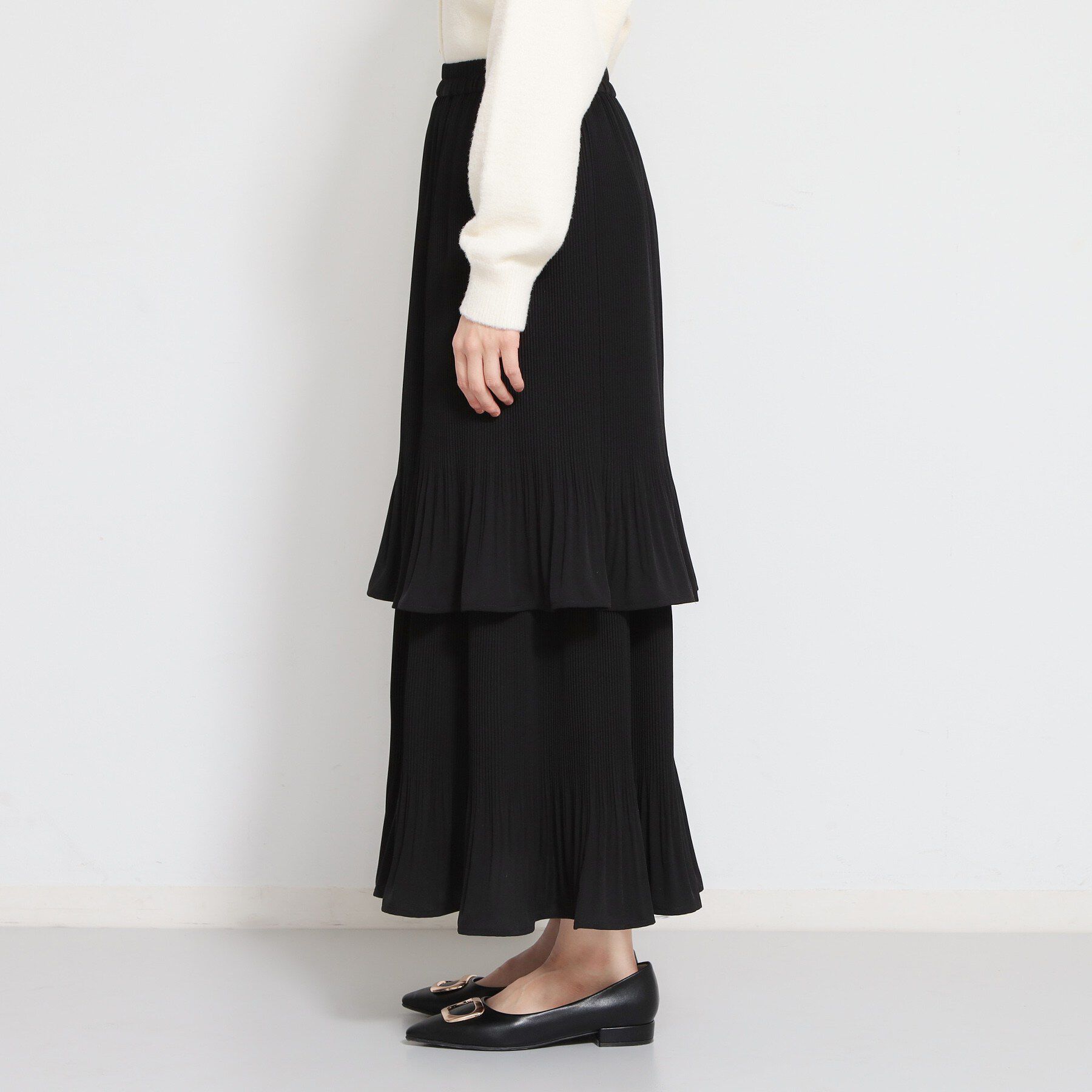 THE SHOP TK「【きれいめにもカジュアルにも】2段ティアードプリーツスカート」|スカート|
