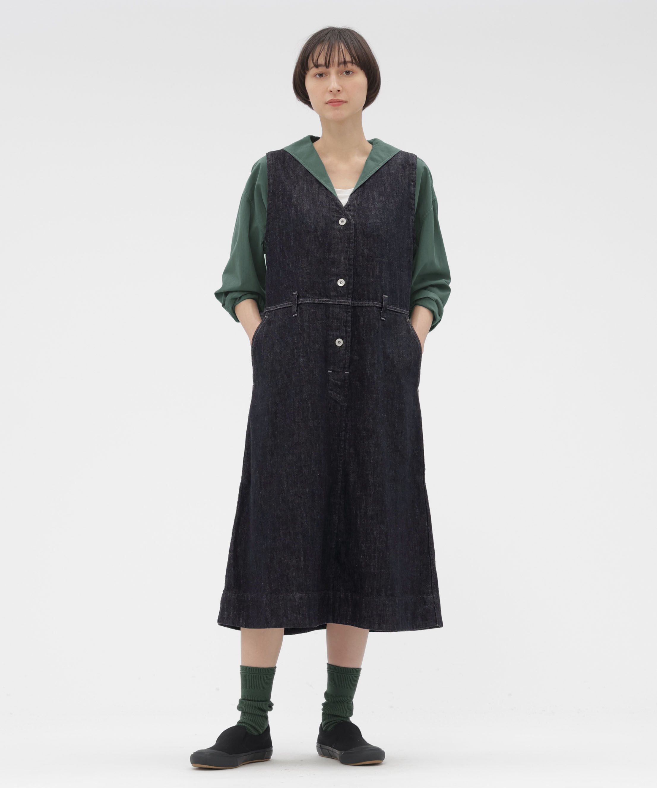 MHL.「CANTON BLACK LIGHT DENIM DRESS」|ワンピース|BLACK