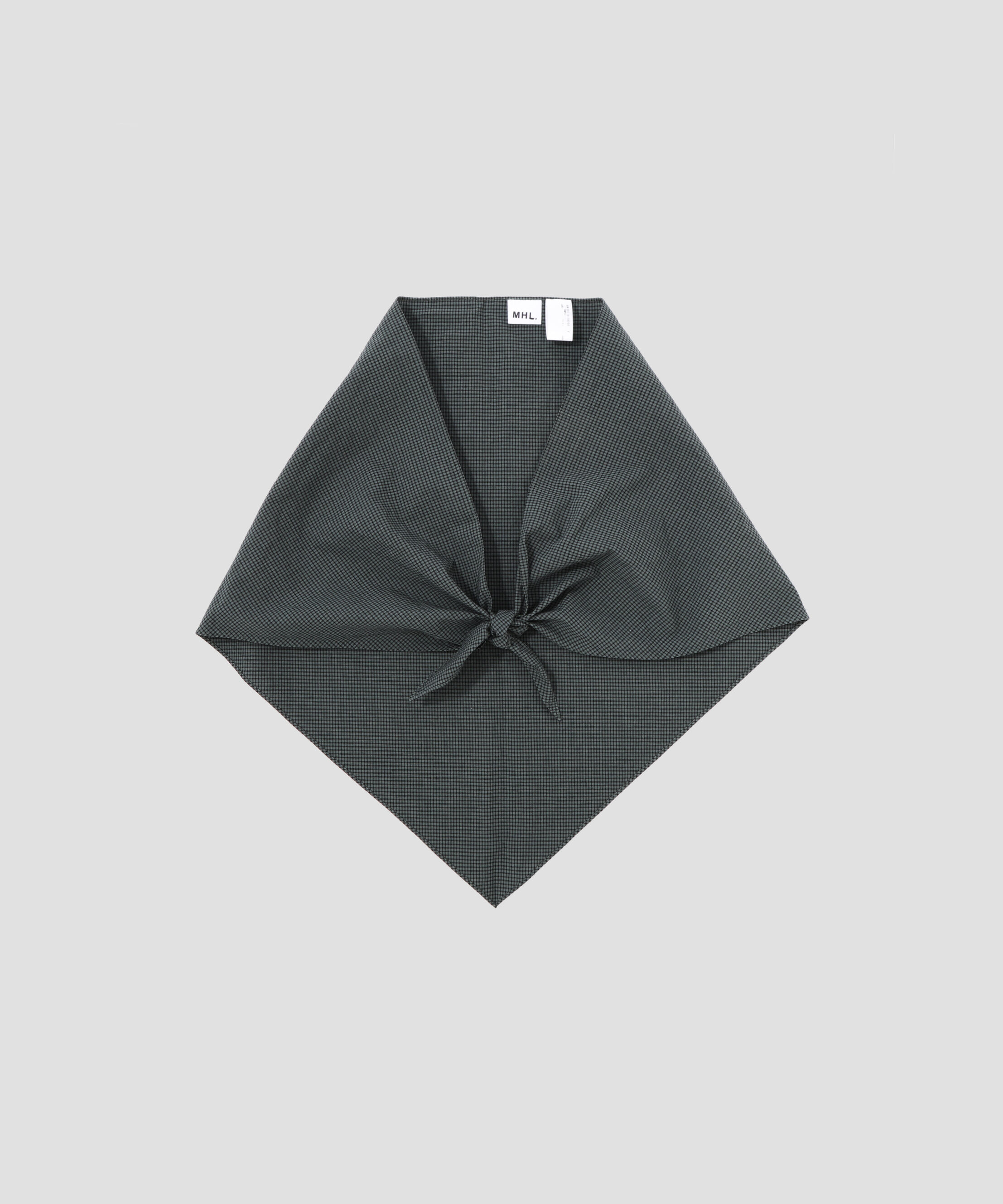 MHL.「TINY GINGHAM COTTON SCARF」|バンダナ・スカーフ|GREEN