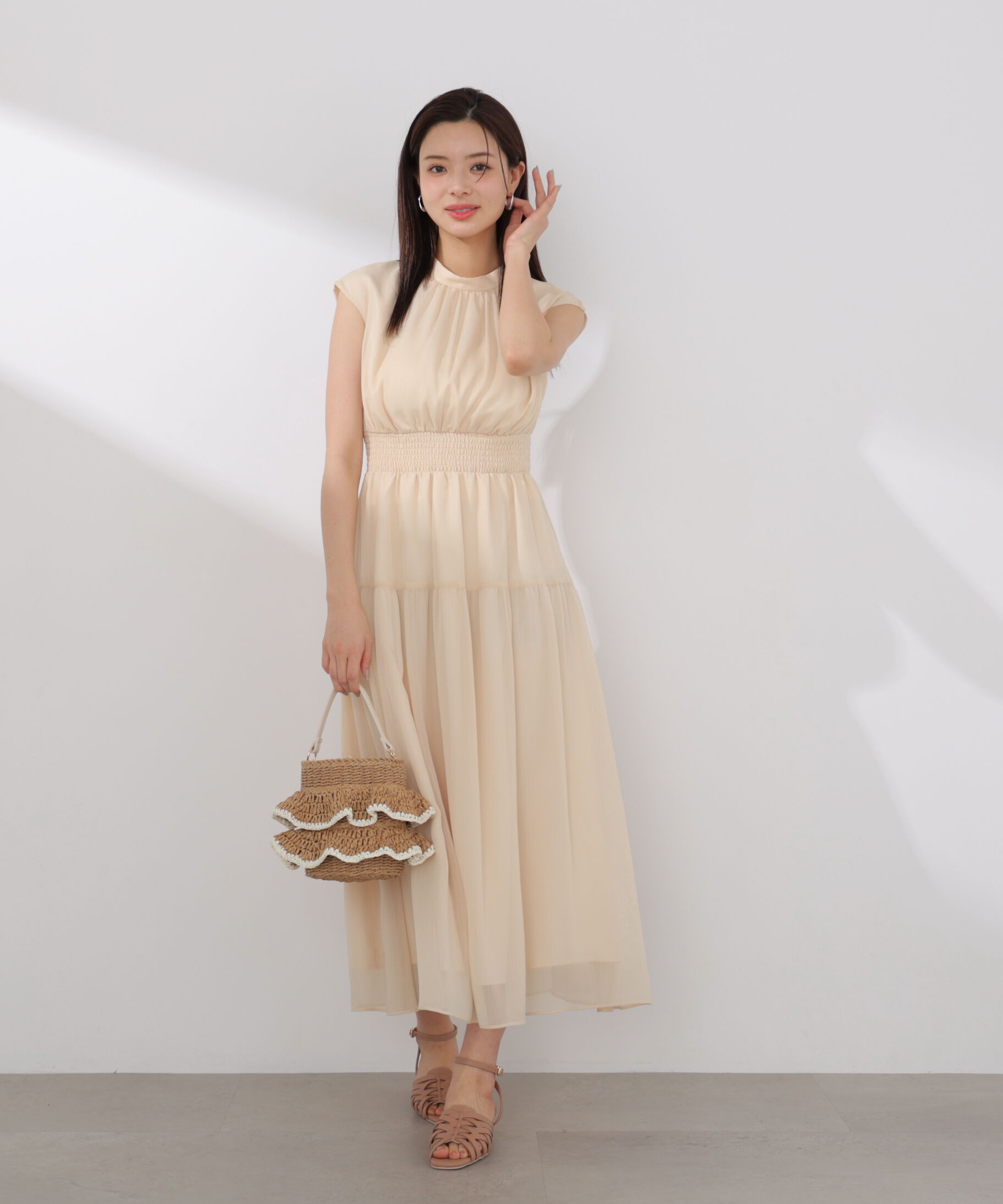 PROPORTION BODY DRESSING「ウエストシャーリングワンピース」|ワンピース|イエロー