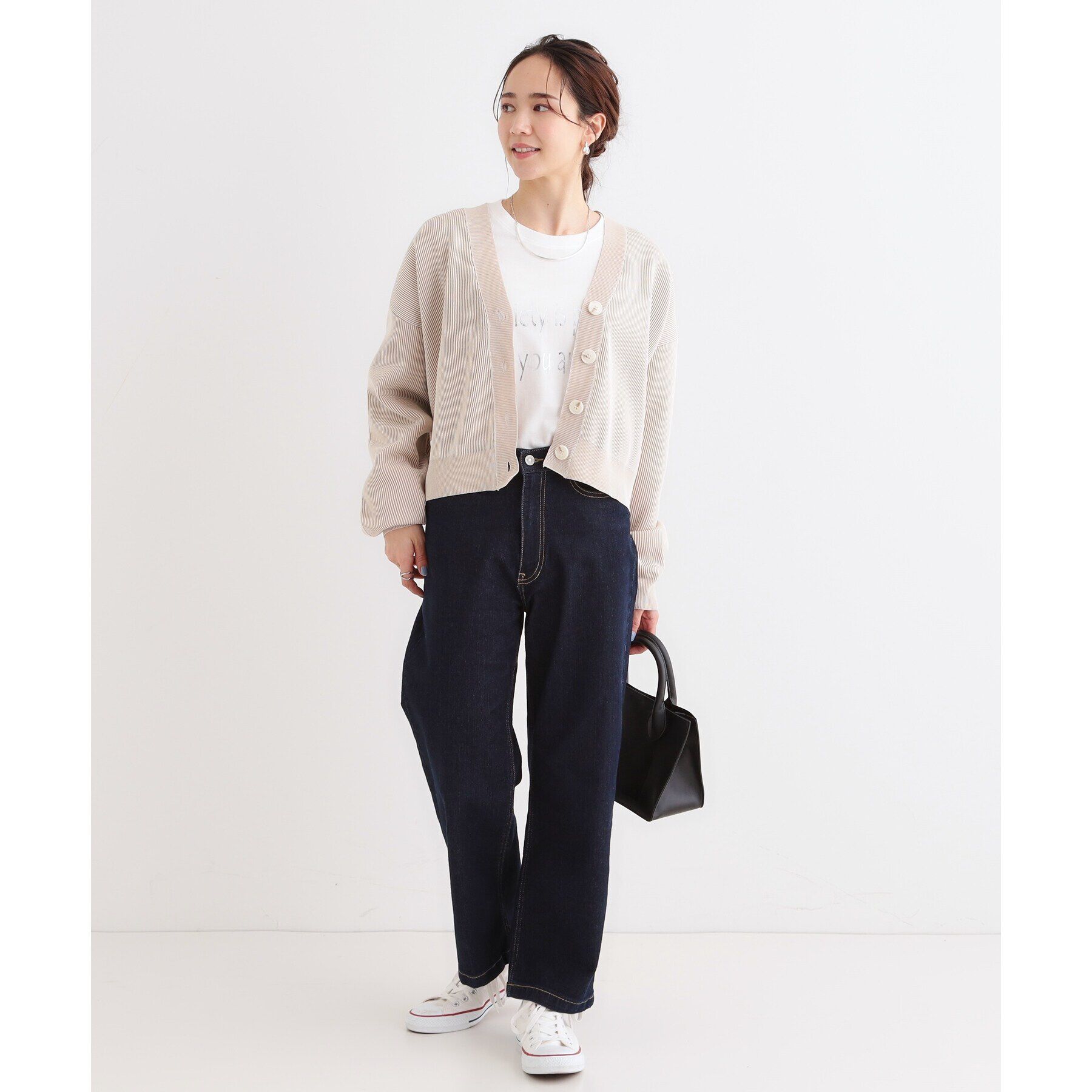 SHOO･LA･RUE「【着丈が選べる】スポンディッシュ配色畦カーディガン」|カーディガン|