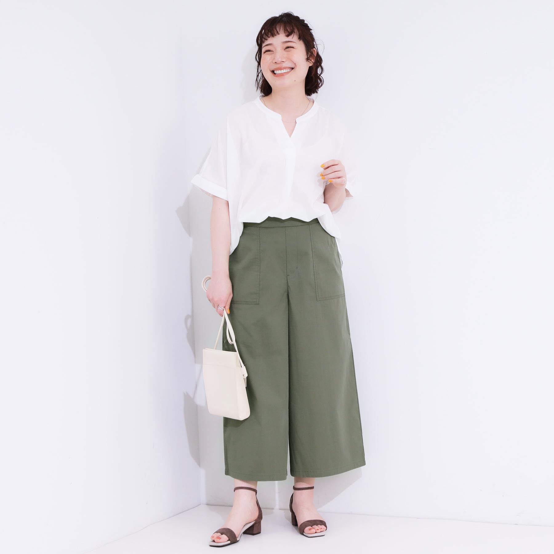 SHOO･LA･RUE「【ひんやり/UV】きれいめにもカジュアルにも ベイカーガウチョパンツ」|その他|