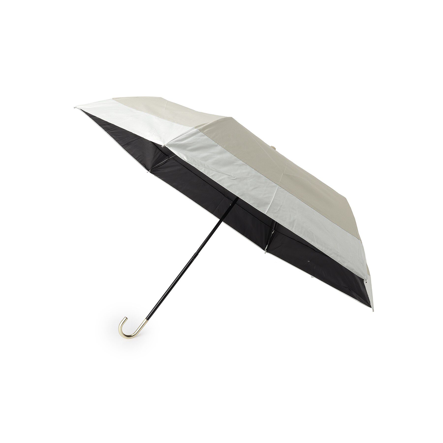 SHOO･LA･RUE「【because】【晴雨兼用】バイカラーが上品　コンパクト折り畳み傘」|傘|ライトベージュ(25