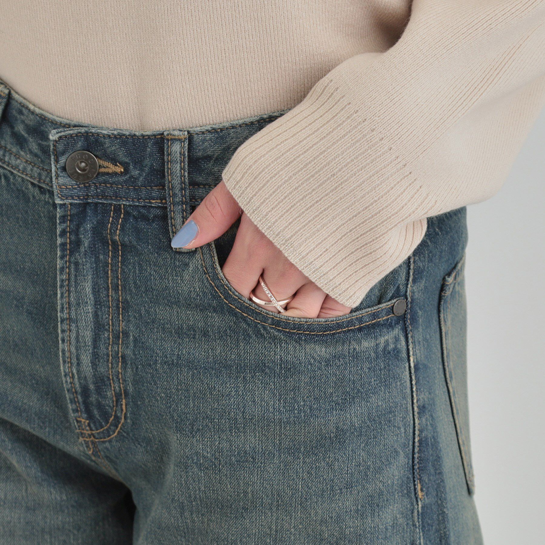 SHOO･LA･RUE「【SHOO・LA・RUE DENIM/S-LL】体型カバーにも バギーデニムワイドパンツ」|デニム|