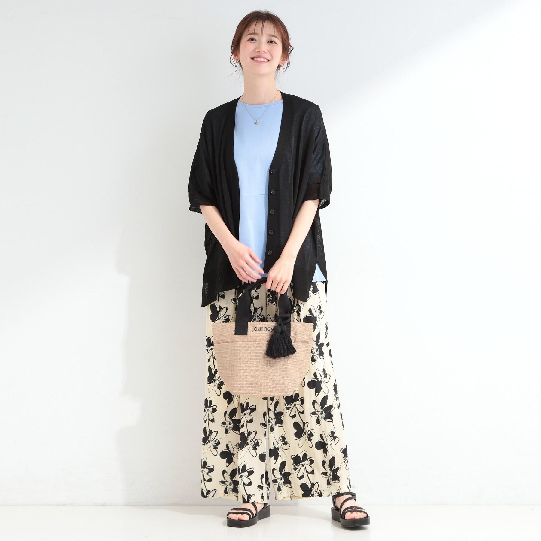 SHOO･LA･RUE「【柄が選べる/洗濯機可/S-LL】脚のラインを拾いにくい さらさらサテンイージーワイドパンツ」|その他|