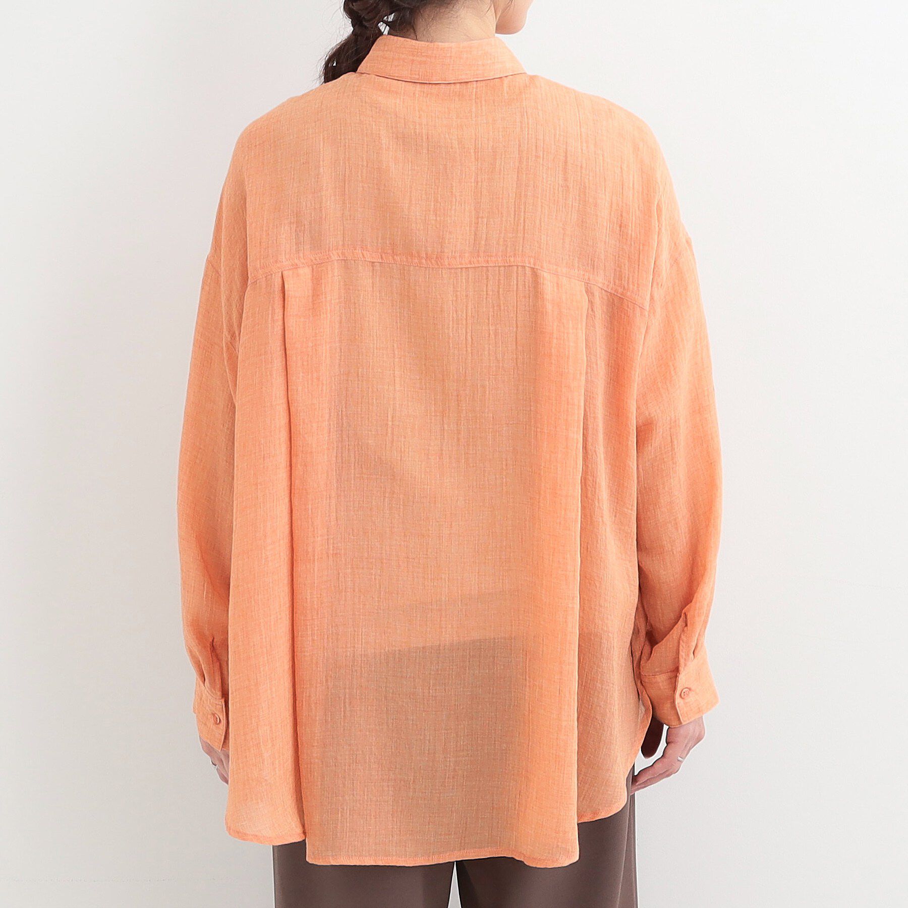 SHOO･LA･RUE「【体型カバー】ふんわり質感 やわらかこなれシアーシャツ」|シャツ・ブラウス|