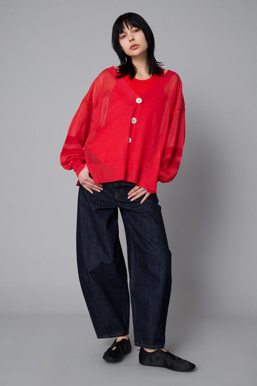 HeRIN.CYE「Sheer line cardigan」|カーディガン|