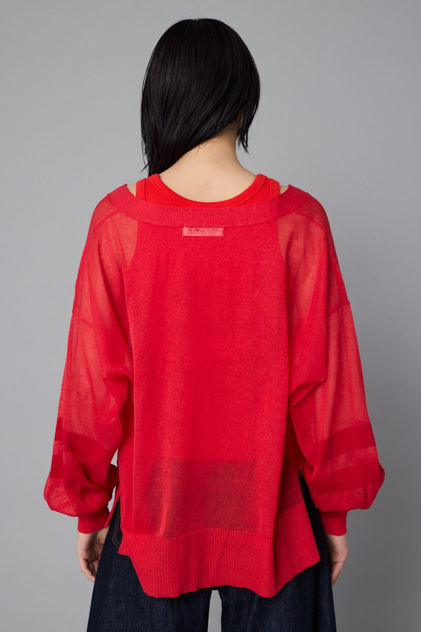 HeRIN.CYE「Sheer line cardigan」|カーディガン|