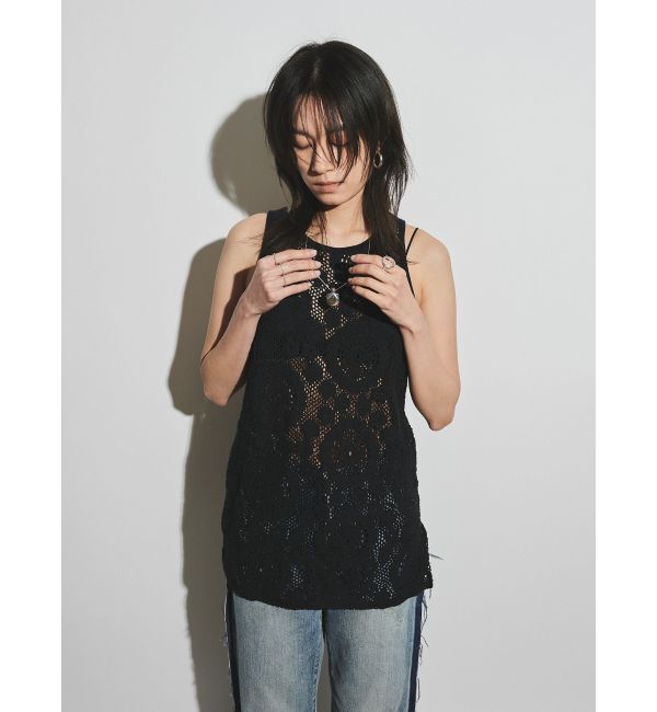 Ungrid「【Htage】バックデザインレーストップス」|Tシャツ・カットソー|ブラック