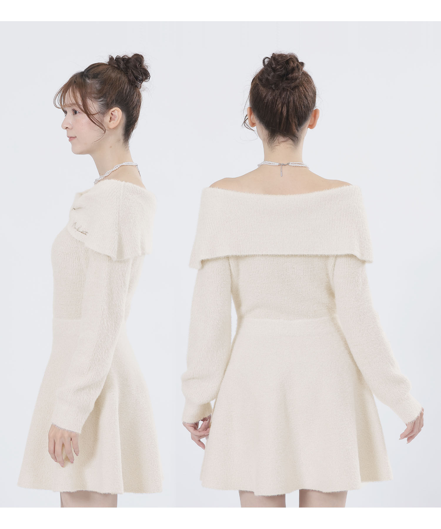 MARY QUANT「オフショルリボンニット ワンピース」|ワンピース|