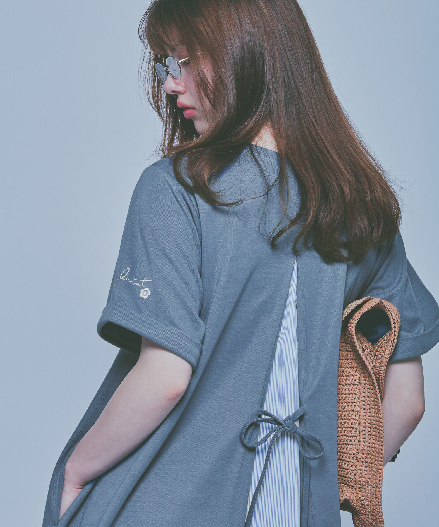 MARY QUANT「バックシャン ワンピース」|ワンピース|ブルー
