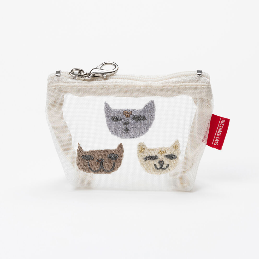  「THE THREE CATS メッシュミニ台形ポーチ」|ポーチ|