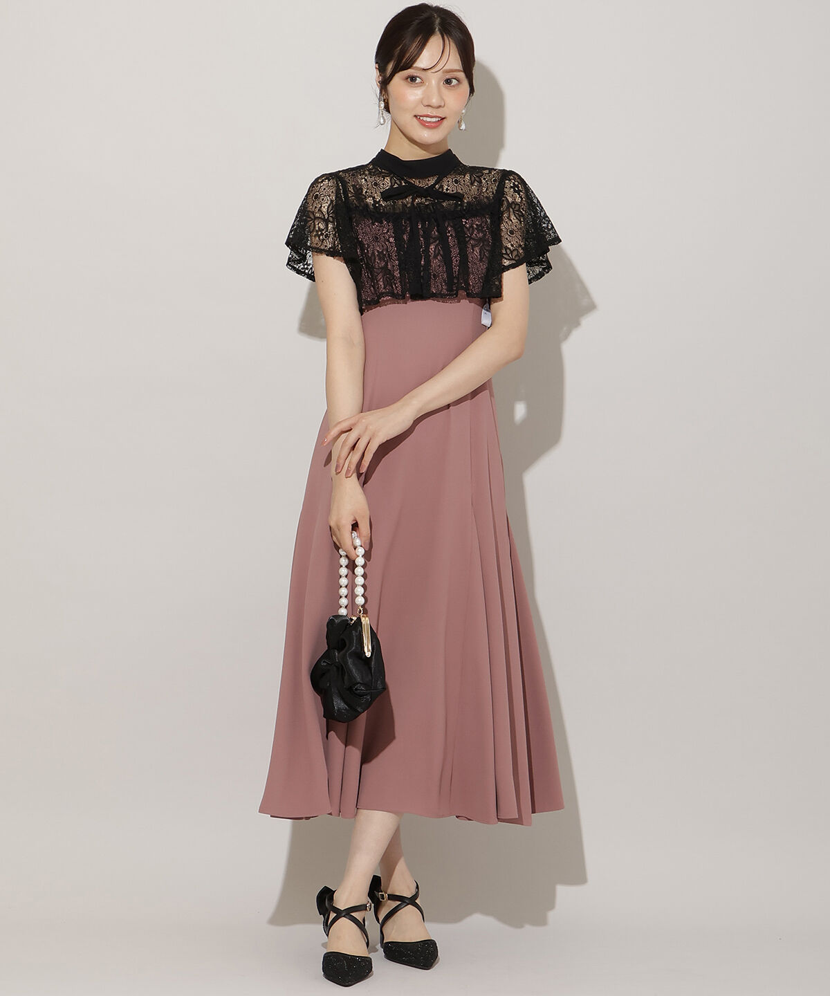 WILLSELECTION「タックリボンレースブラウス&times;バックレースアップワンピース」|ドレス|ピンク