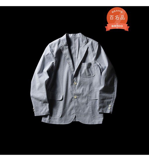 BEAMS PLUS「3B Shirt Jacket COOLMAX (R) Seersucker」|その他|BLUE_STRIPE