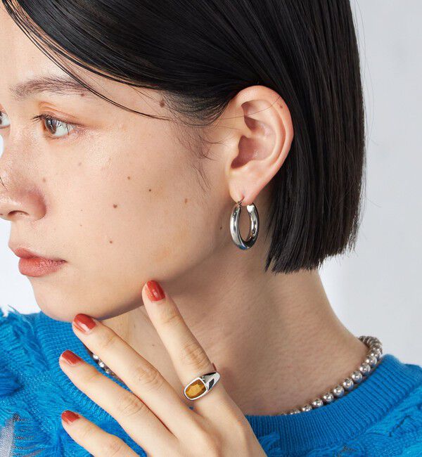 SHIPS for women「ステンレス フープ ピアス（M）」|ピアス|シルバー