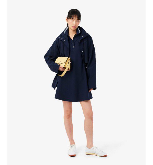 LACOSTE「配色ライン レーヨンブレンドポロドレス / フレアワンピース」|ワンピース|