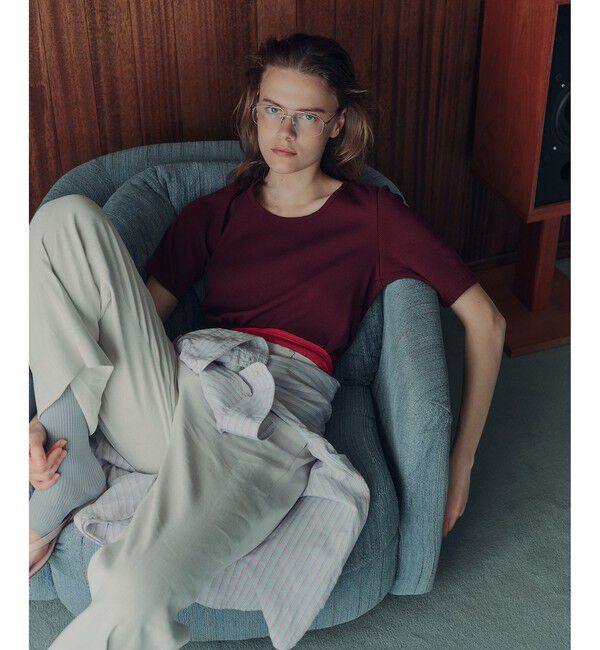 SALON adam et rope'「プリマベールファームリーリブハーフスリーブTシャツ / UVケア・洗える・新色追加」|Tシャツ・カットソー|