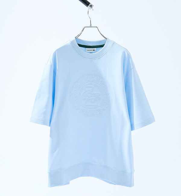 ABAHOUSE「【LACOSTE / ラコステ】トーン・オン・トーンステッチ半袖スウェット /」|Tシャツ・カットソー|サックスブルー