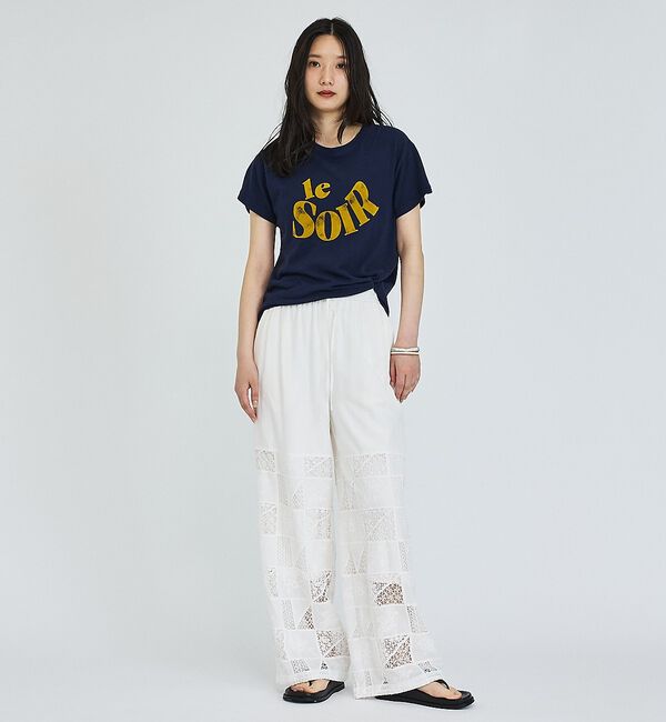 abahouse mavie「【セットアップ対応】刺繍レースワイドパンツ【予約】」|その他|