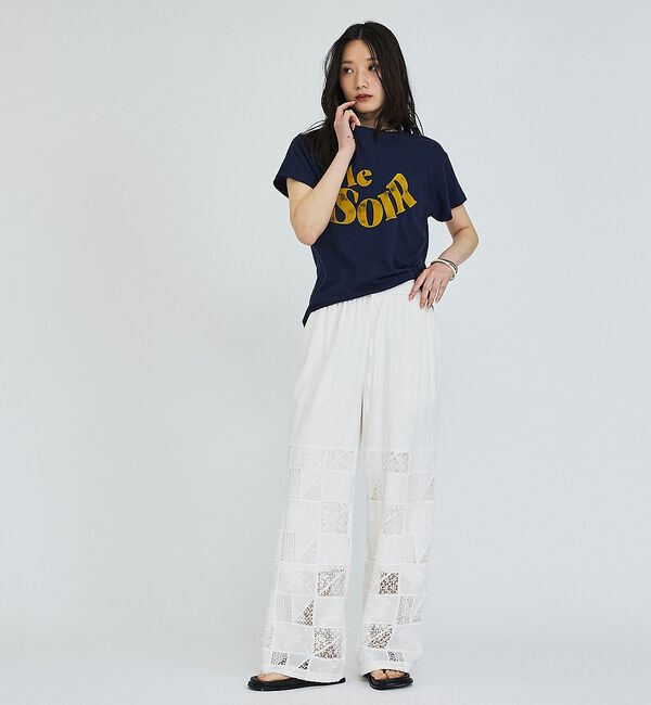 abahouse mavie「【セットアップ対応】刺繍レースワイドパンツ【予約】」|その他|